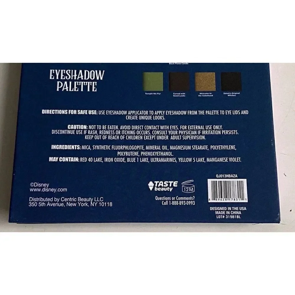 Taste Beauty Disney Hocus Pocus Tonight‎ We Fly 12 Count Eyeshadow Palette NEW